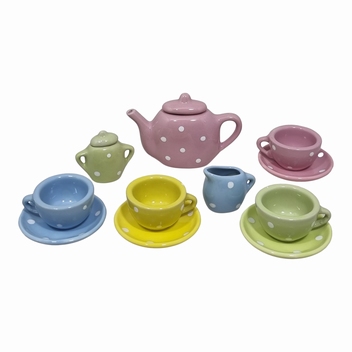 Servies porselein pastel in doos; 13-delig