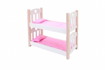 Poppen stapelbed roze / wit   24