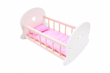 Poppen schommelbed roze  24
