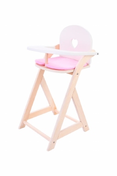 Poppenstoel roze / wit 24