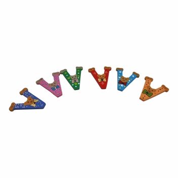 Deurletters kleur klein  6 CM : V