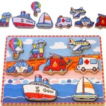 Mijn eerste puzzel dikke stukken voertuigen