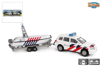 Die-cast  politie Mitsubishi met boot