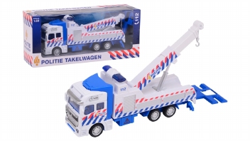 Die-cast 1-1-2 pull back politie takelwagen 1:50