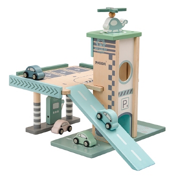 Garage groen blauw