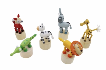 Drukpop Jungle dieren; 6 assortie