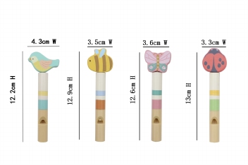 Houten schuiffluit 4 assorti