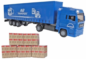 Die-cast  MAN vrachtwagen met oplegger