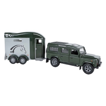 Die-cast Land Rover met Cheval Liberte paardentrailer
