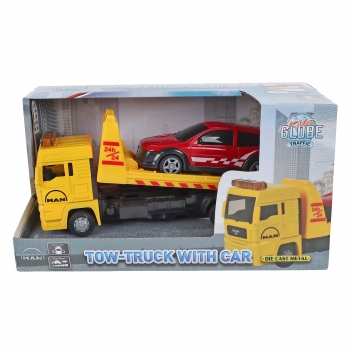 Die-cast Man vrachtwagen bergingswagen met auto