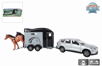 Die-cast Kids Globe Volvo EX90 Cheval Liberté Paardentrailer