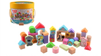 Woezel & Pip - Houten blokken in ton 50 stuks