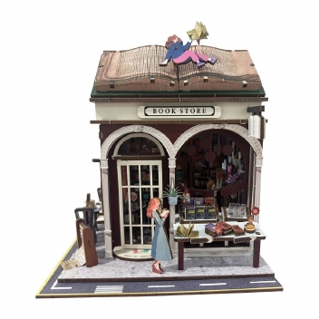 Woodworks Houten Bouwpakket Book Store met Licht - 161dlg