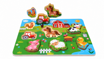 Puzzel boerderij tractor 7 dikke stukken (1,5 CM)