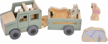 Safari Jeep met aanhanger inclusief rangers en 4 dieren