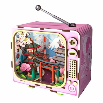 Woodworks Houten Bouwpakket under mount Fuji met Licht - 129 dlg. MY CITY