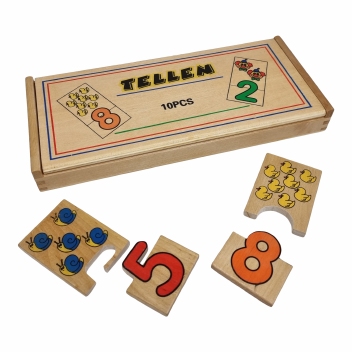 Kist tellen puzzel met klepdeksel