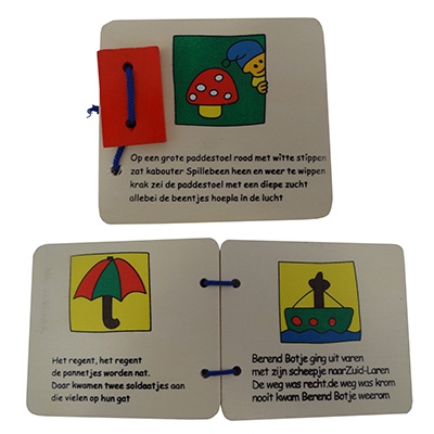 Houten boekje paddestoel; liedjes