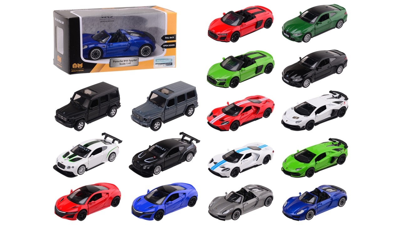 Die-cast Supercars 1:41 8 ass lengte auto 11 cm