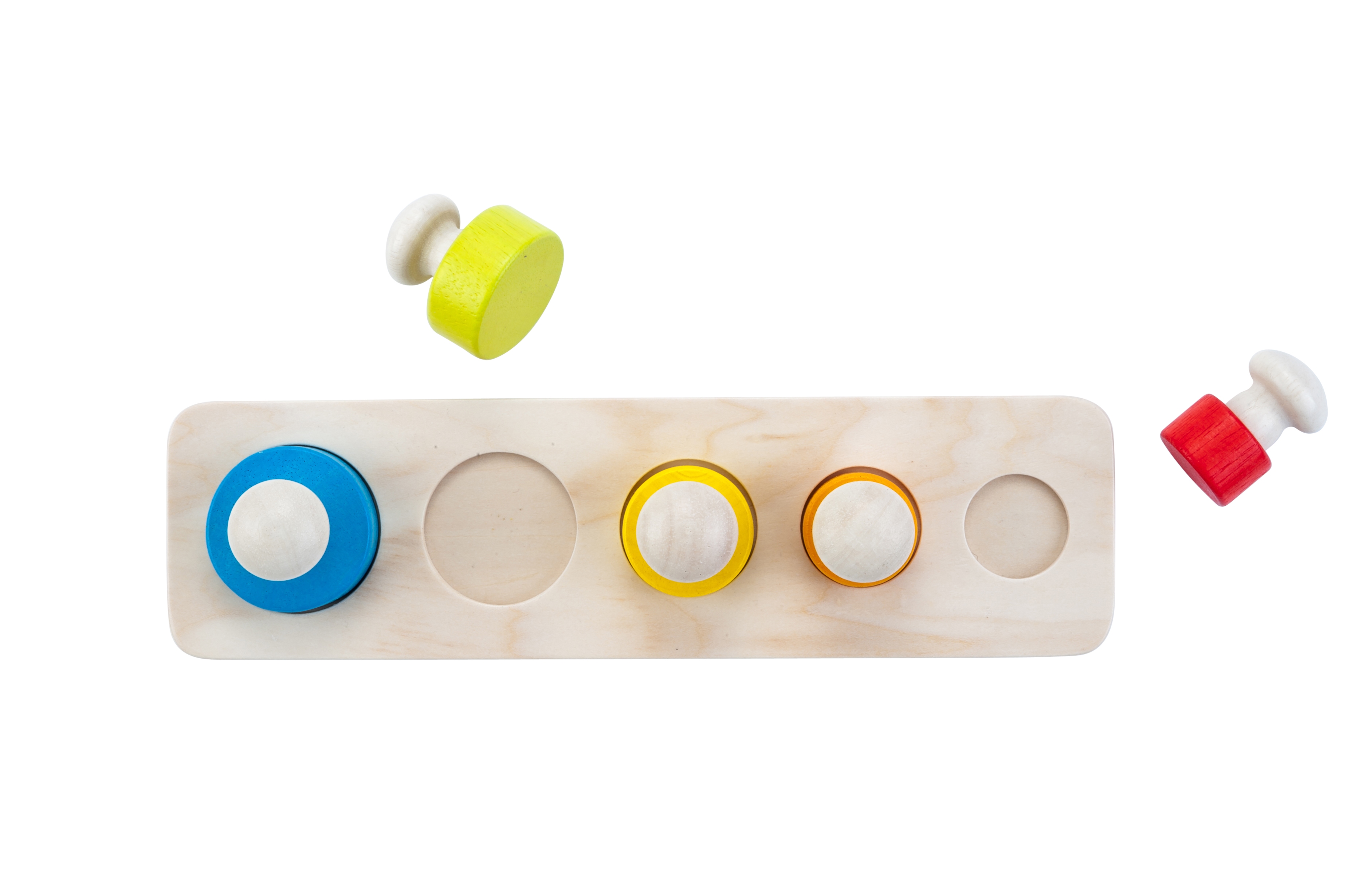 610011 - Sorteerplank ronde vormen multiplex/rubberhout