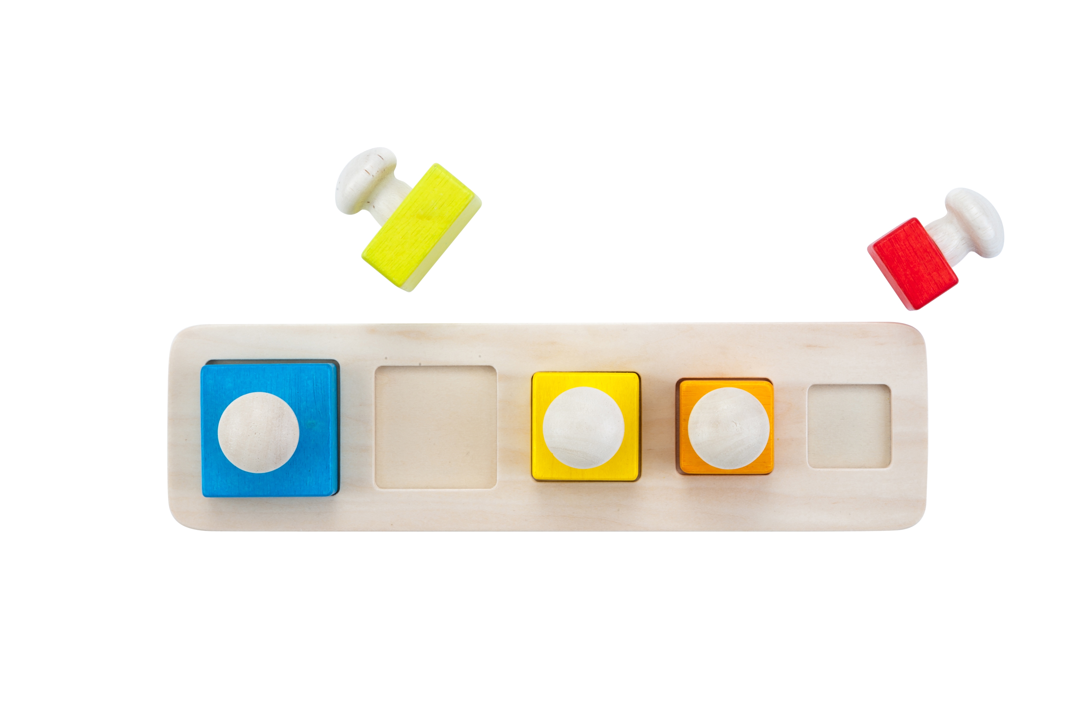 610012 - Sorteerplank vierkante vormen multiplex/rubberhout