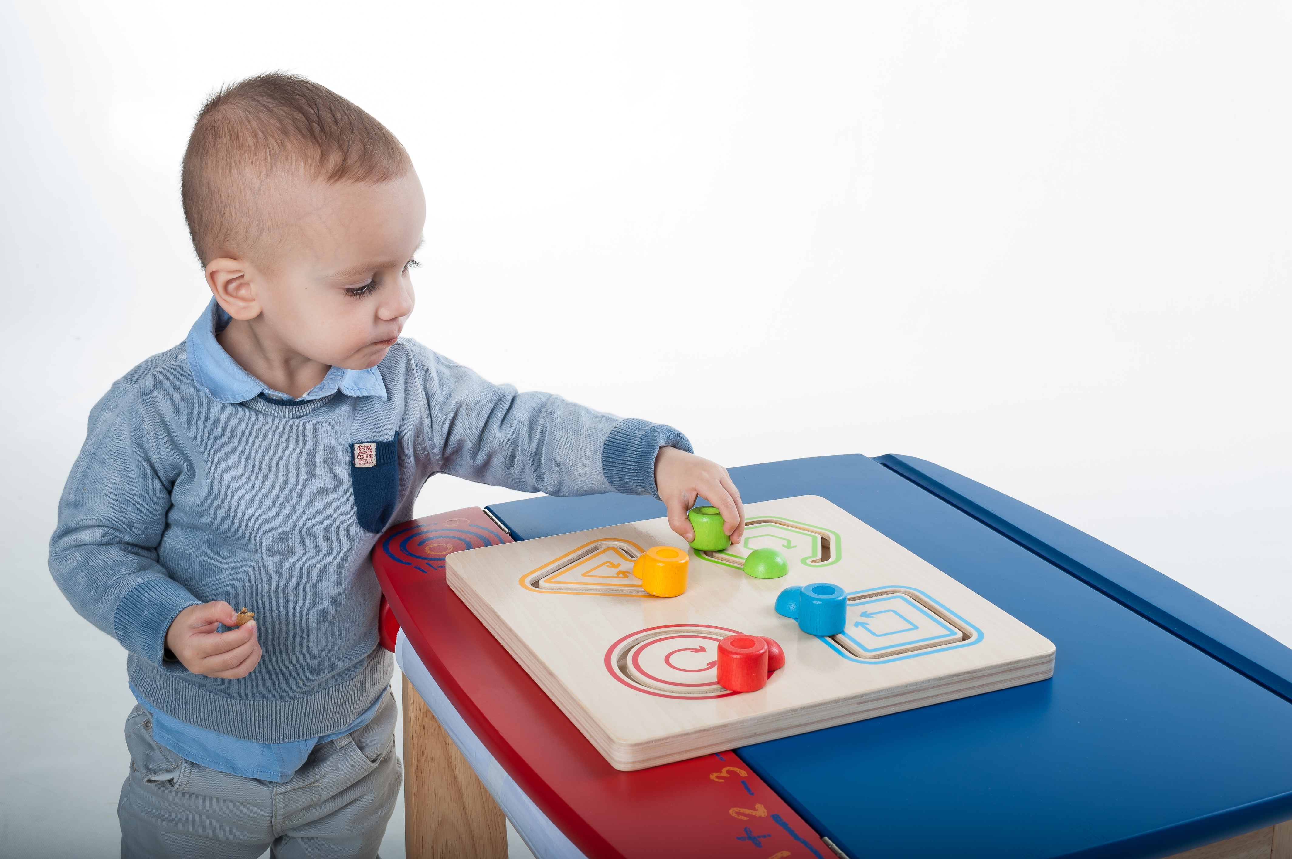 610023 - Schuifpuzzel geometrisch 4 vormen multiplex/rubberh