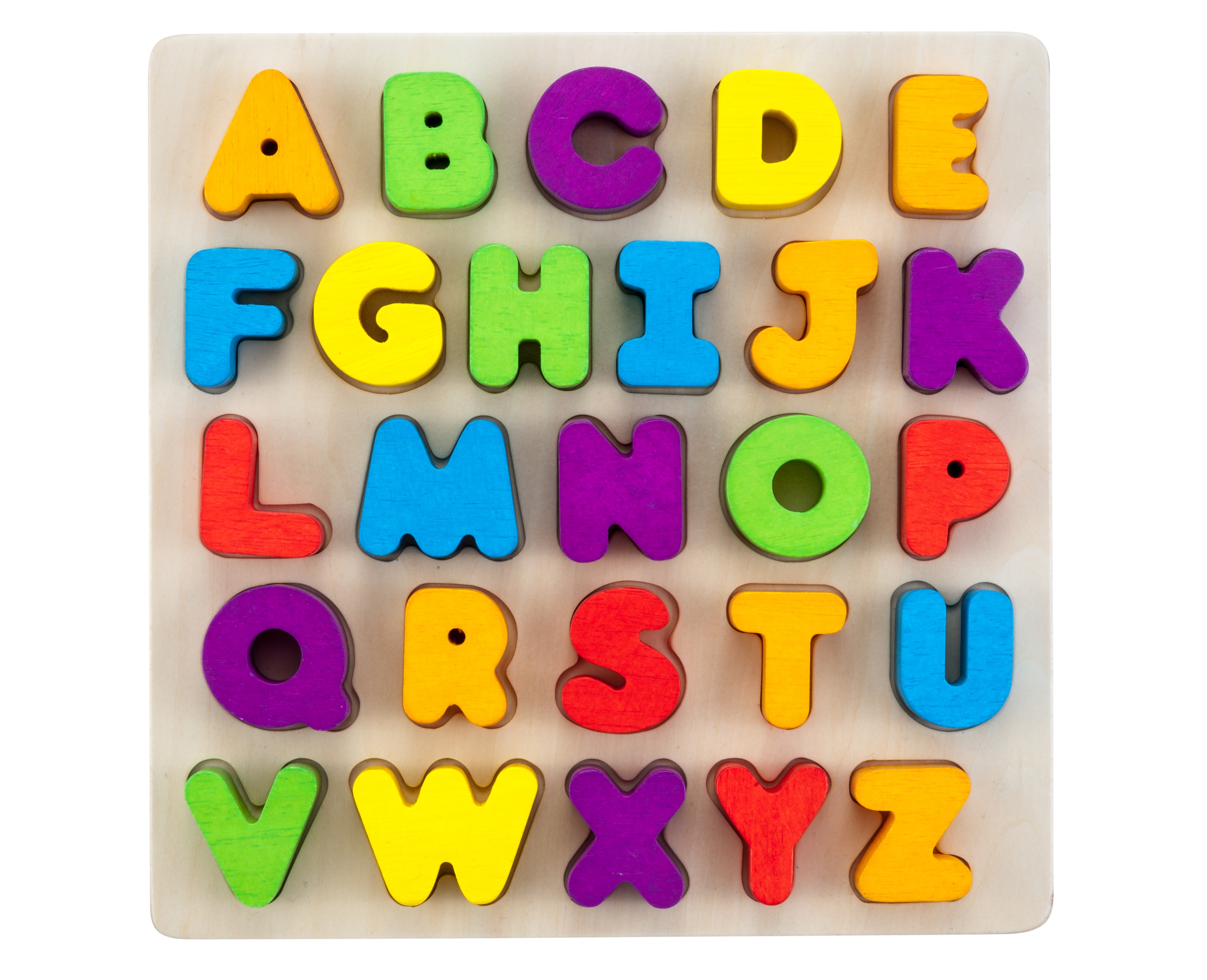 610031 - Alfabet puzzel van multiplex/rubberhout