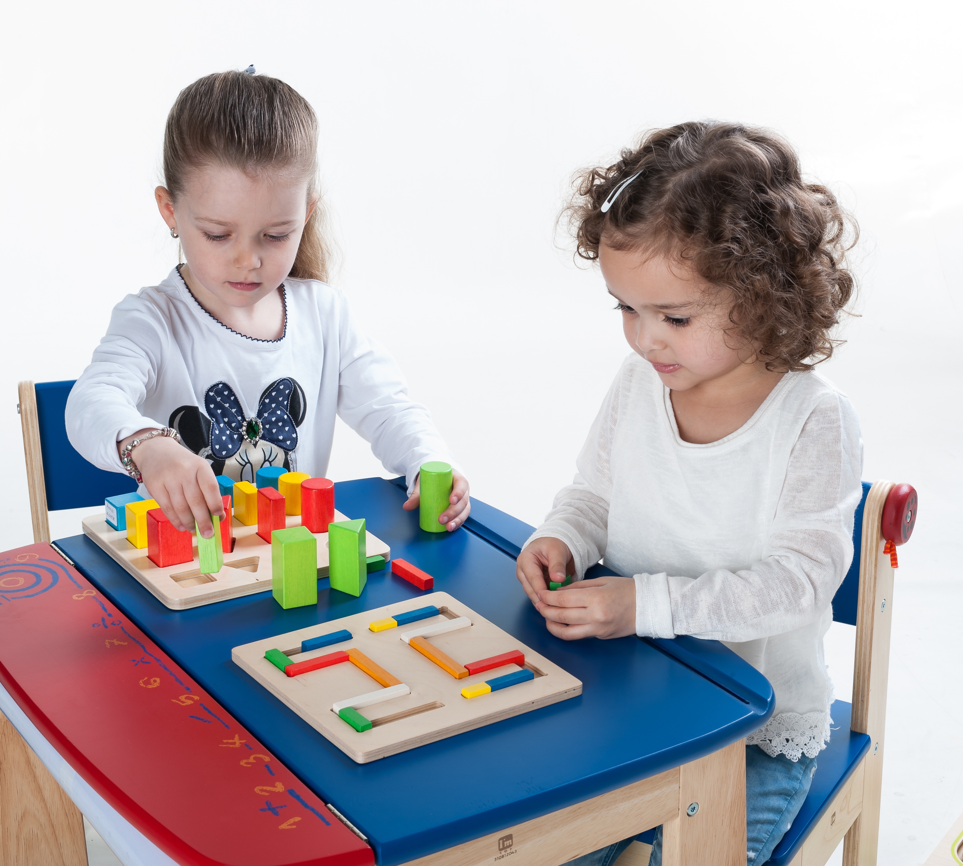 610033 - Vormenpuzzel staafjes van multiplex/rubberhout