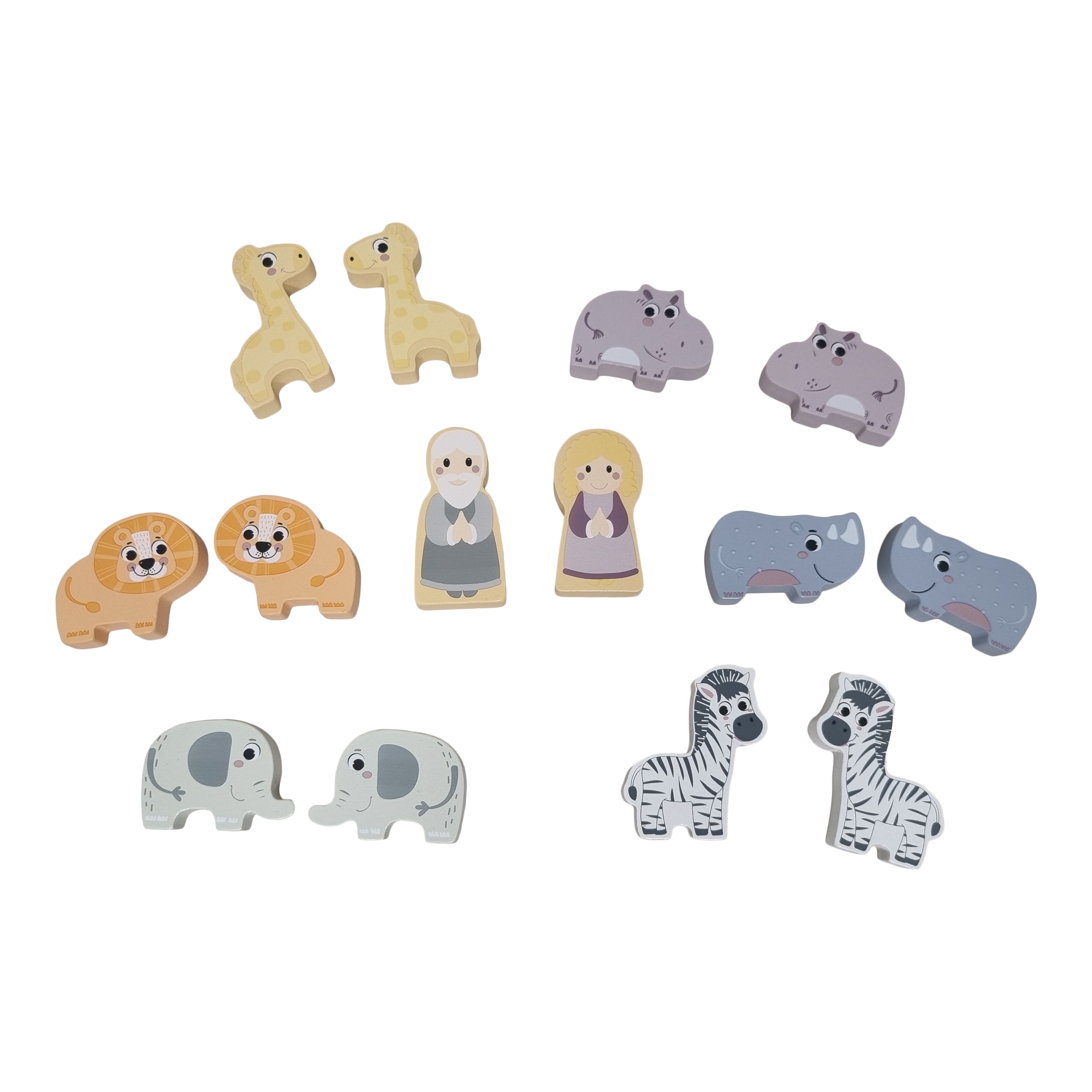Ark van noach pastel inclusief 12 dieren en 2 figuren