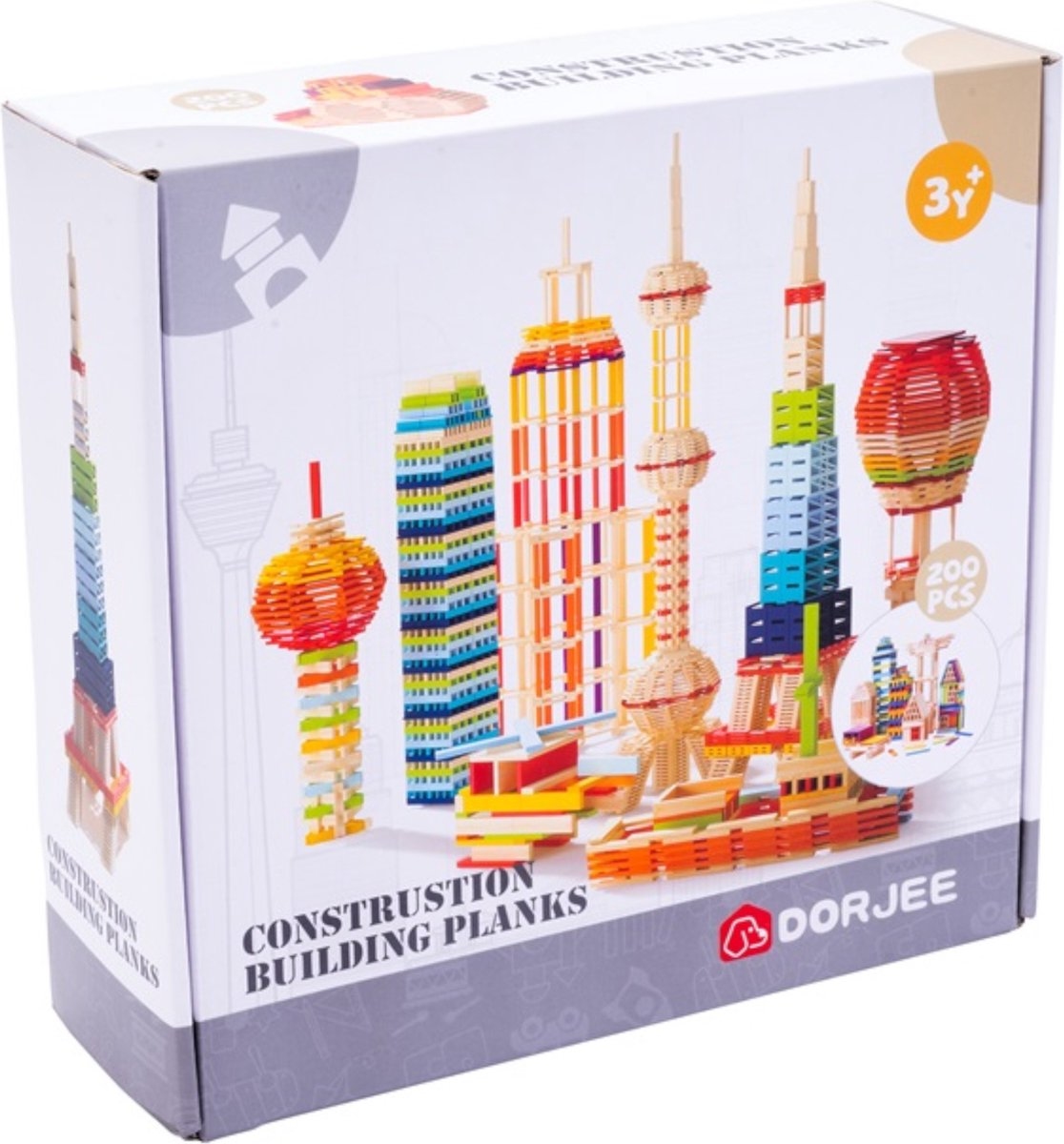 Bouwplankjes set van 200 stuks