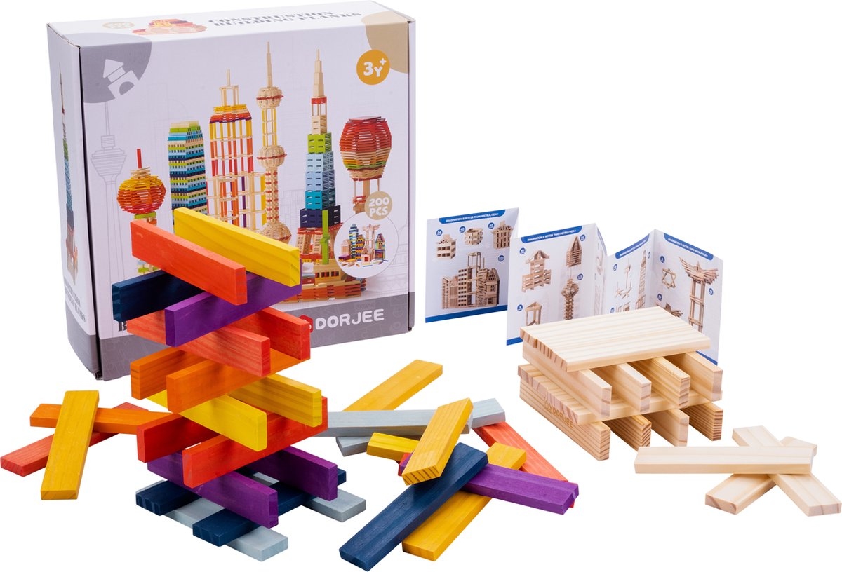 Bouwplankjes set van 200 stuks