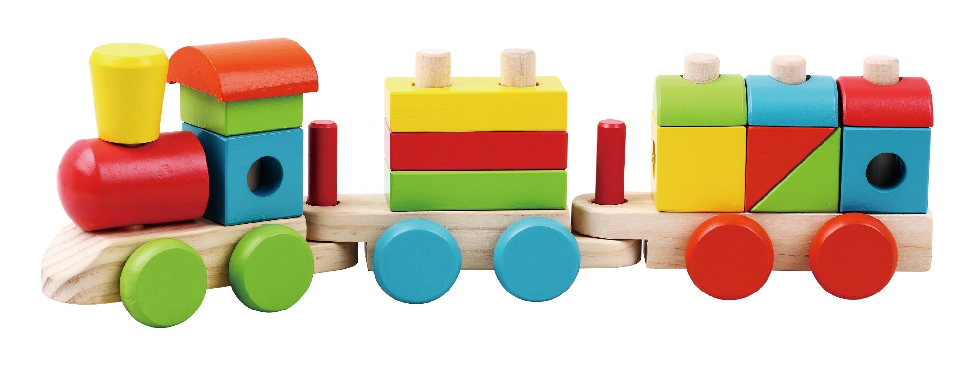 Bouwtrein 3-delig primaire kleuren groot Zookabee