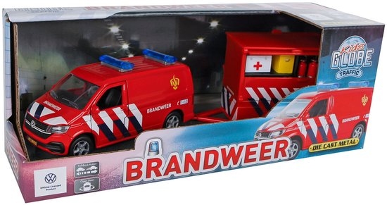 Brandweer Volkswagen met aanhangwagen van metaal