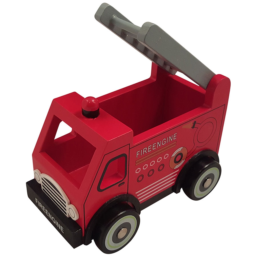 Brandweerauto met grijze ladder