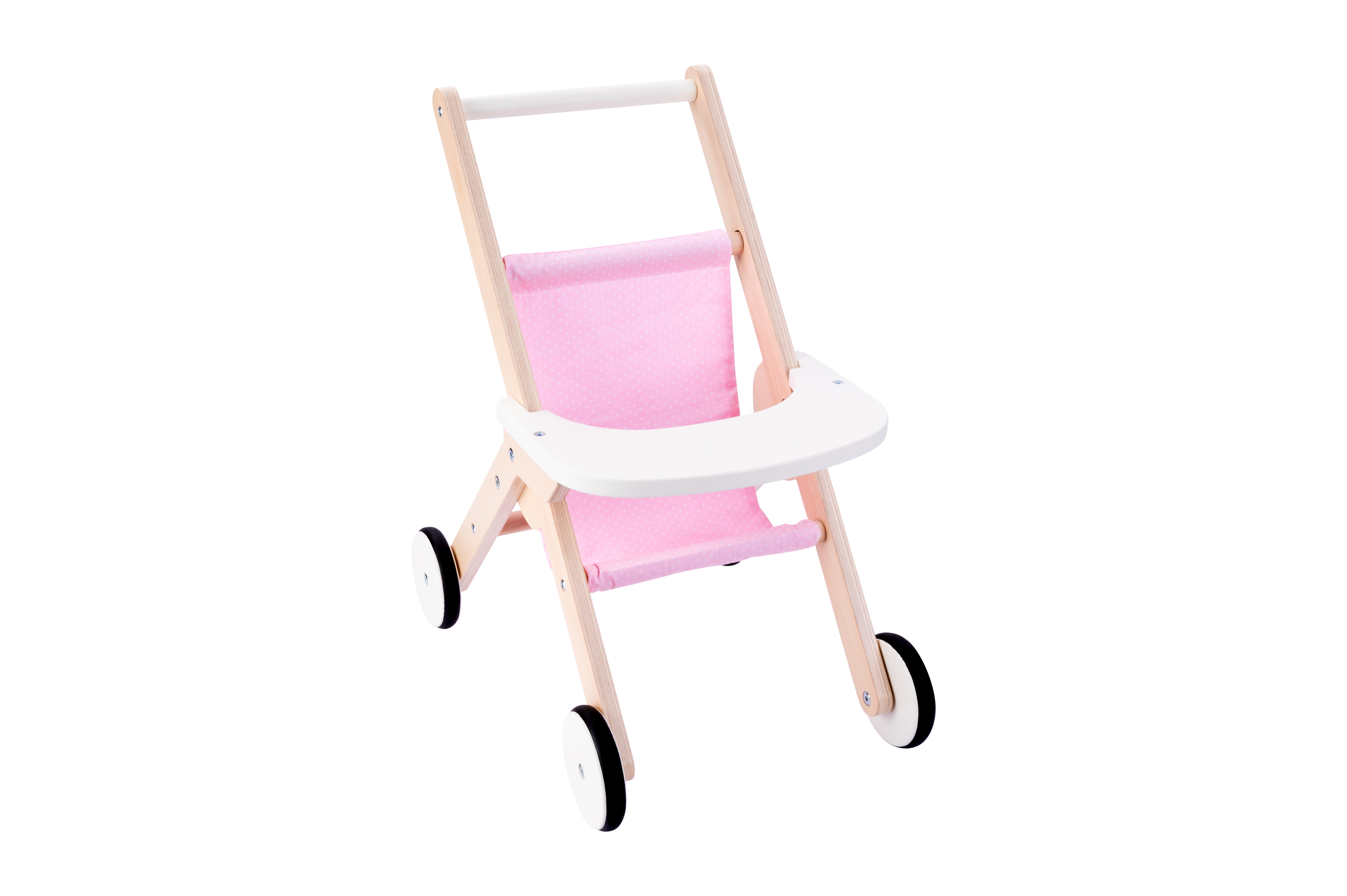 Buggy gemaakt van hout Roze  ongemonteerd