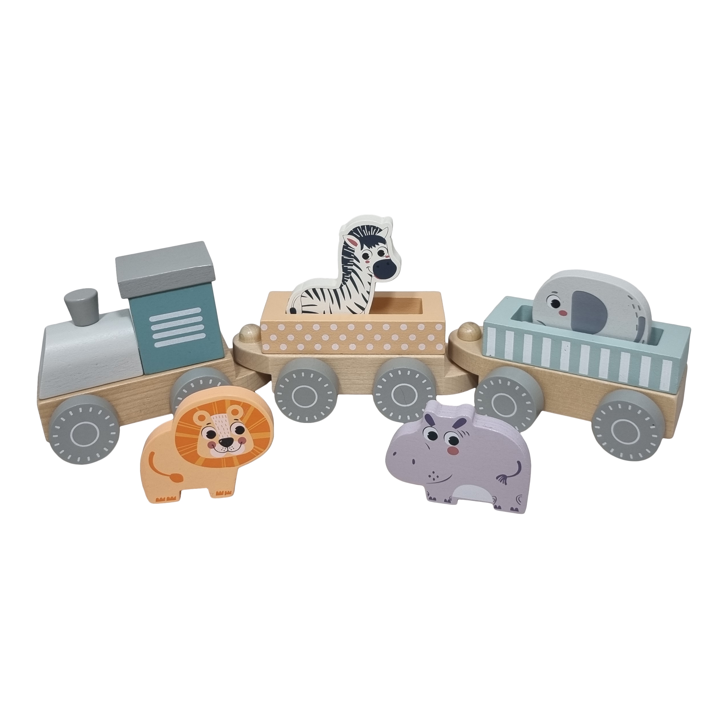 Dierentrein 3-delig pastelkleuren Jungle 20472