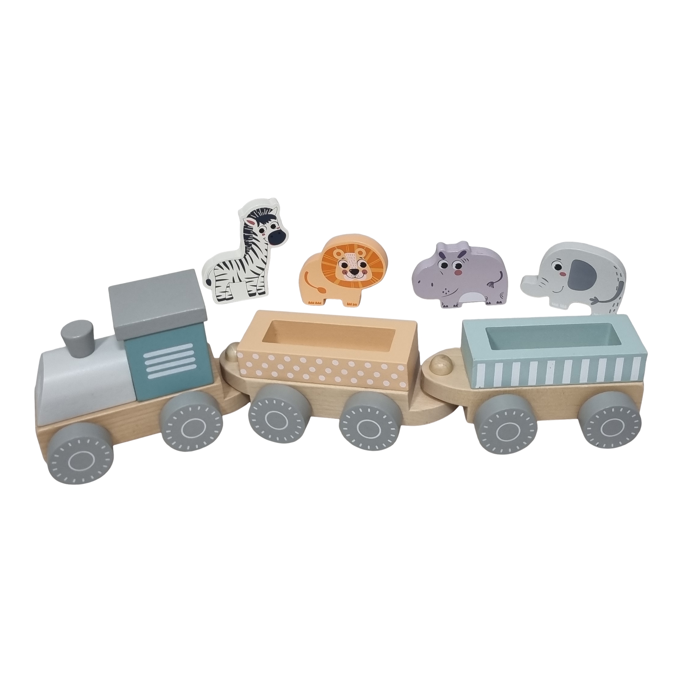 Dierentrein 3-delig pastelkleuren Jungle 20472