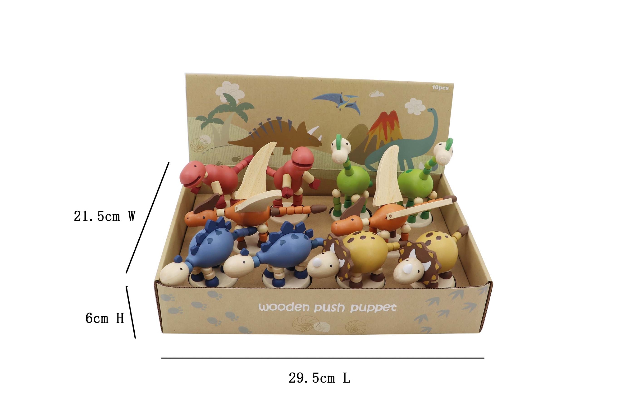 Drukpop Dino ; 5 assortie Display box