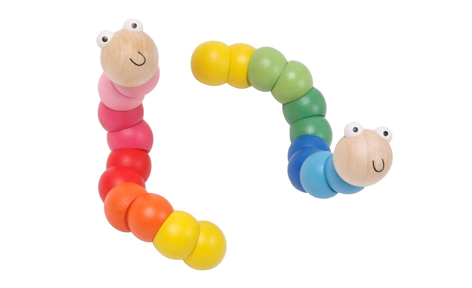 Elastische worm primaire kleuren ; mooi afgewerkt