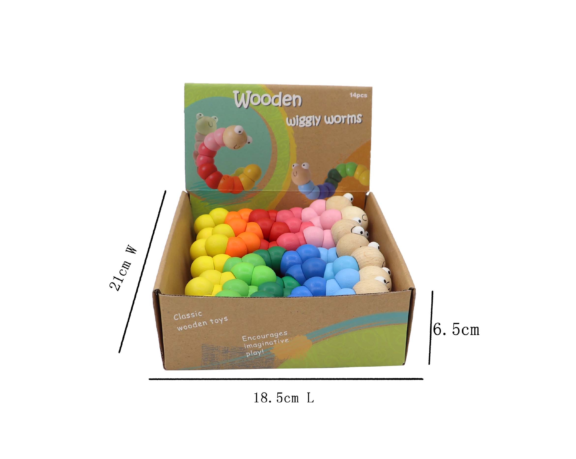 Elastische worm primaire kleuren ; mooi afgewerkt