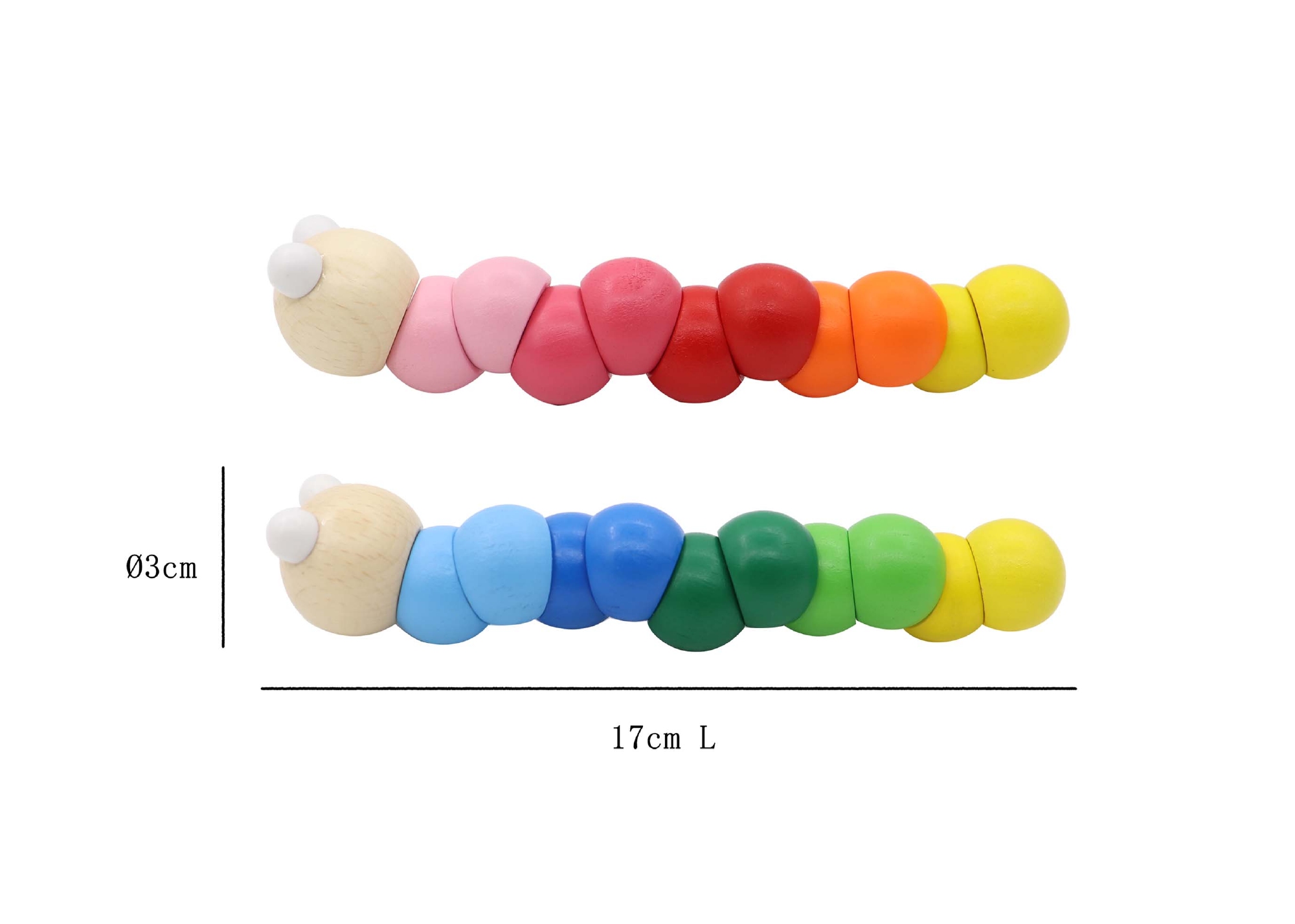 Elastische worm primaire kleuren ; mooi afgewerkt