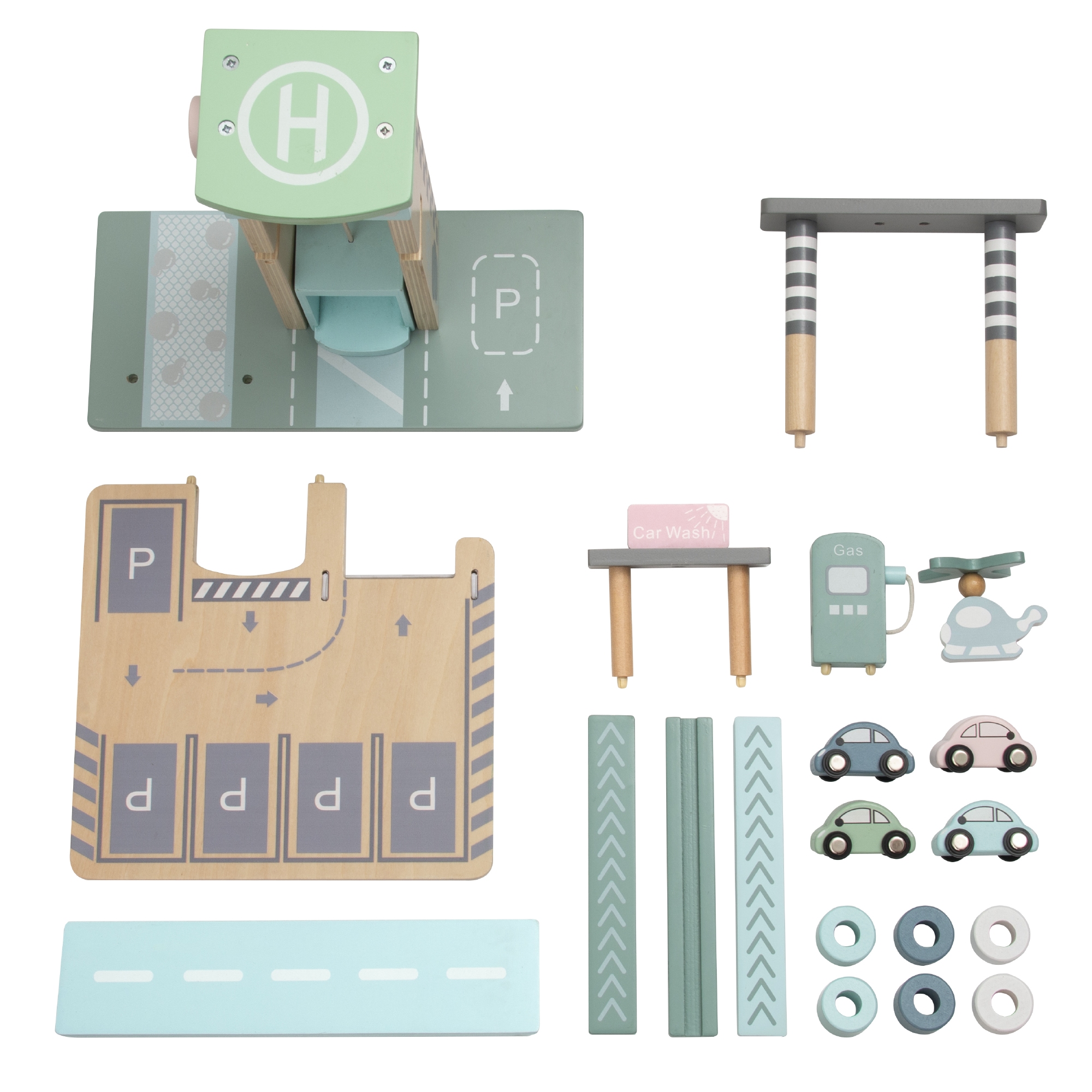 Garage groen blauw