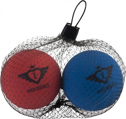 High Bounce ballen 6 cm blauw/rood 2 stuks