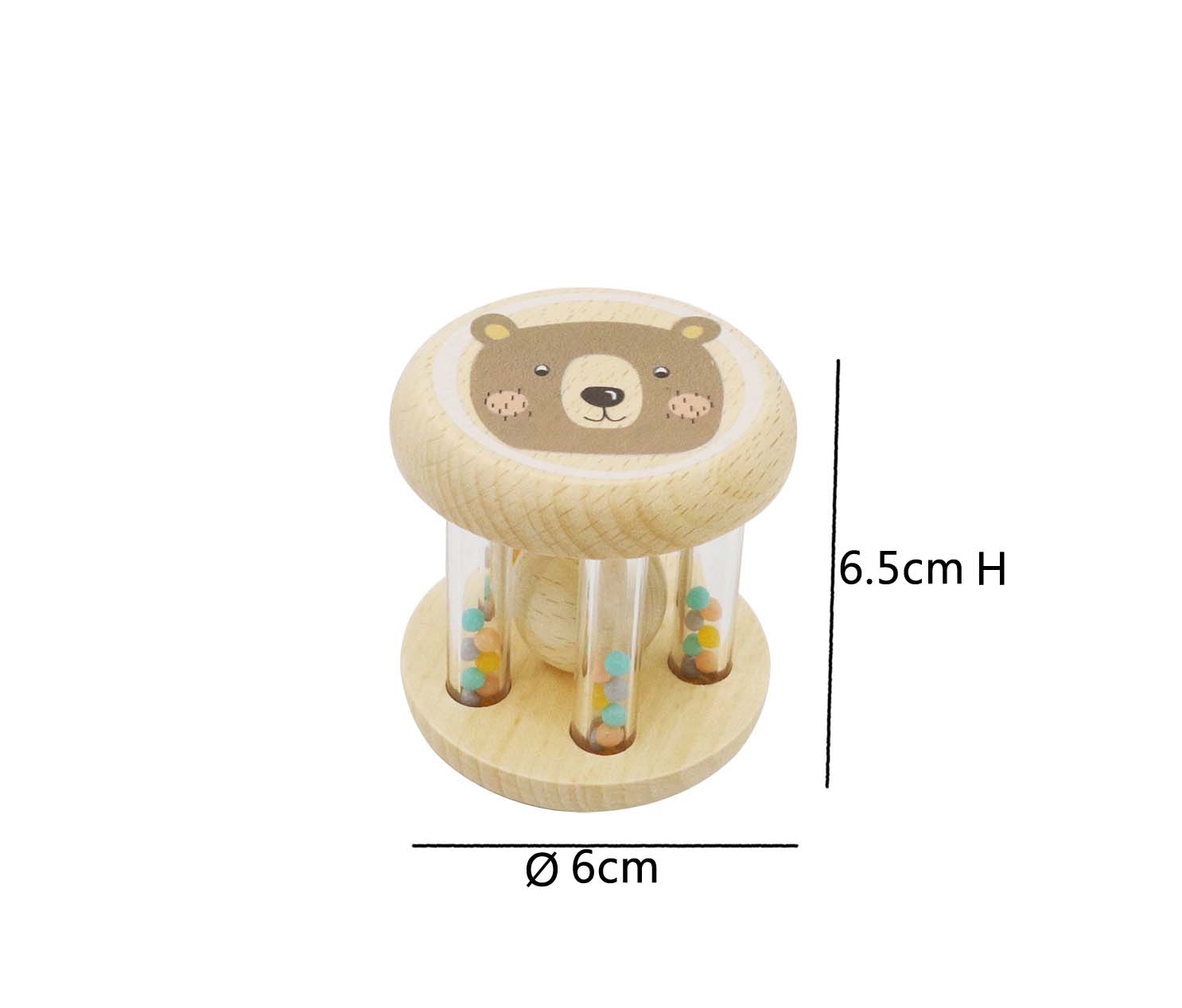 Houten Babyrammelaar naturel 3 assorti