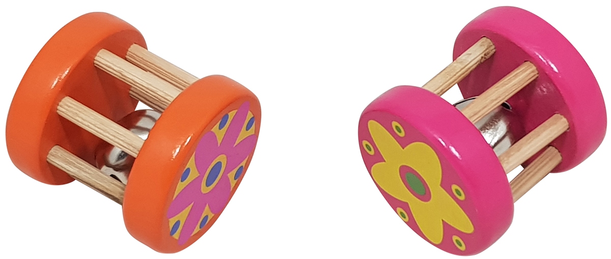 Houten babyrammelaar rond