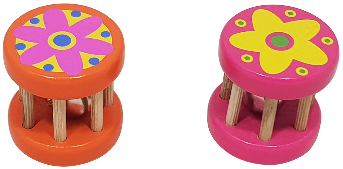 Houten babyrammelaar rond