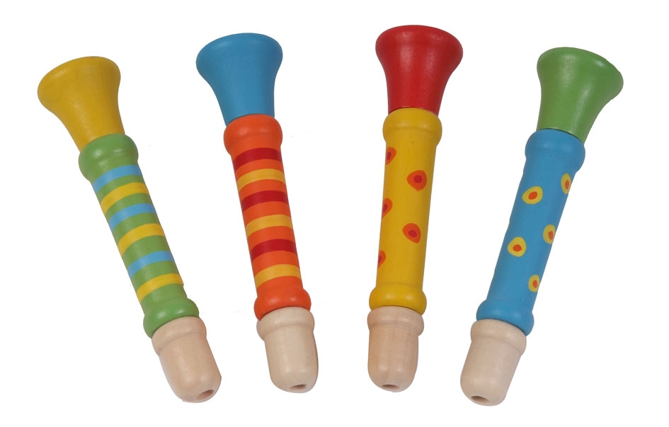 Houten Trompet 4 assorti