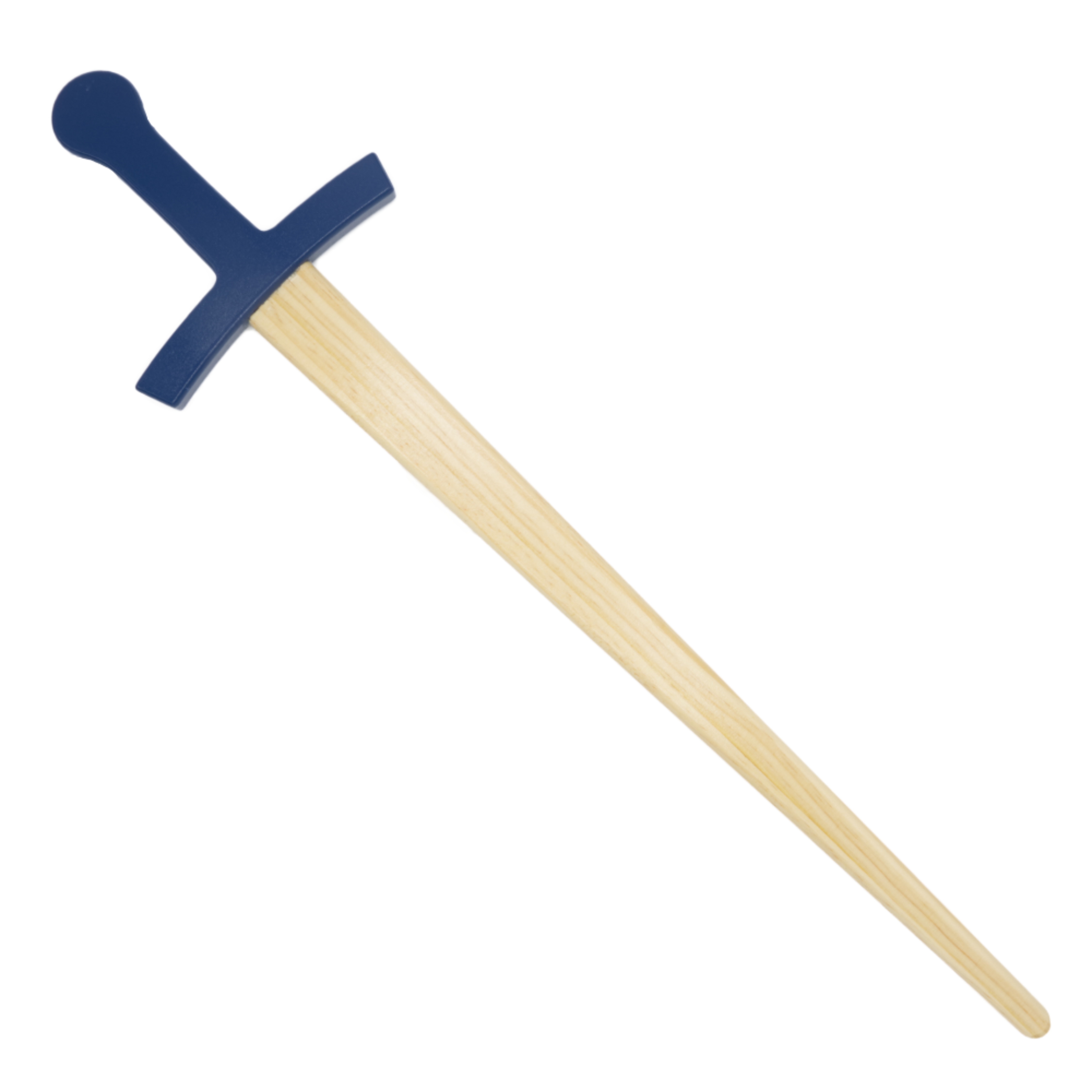 Houten zwaard met schede blauw handvat
