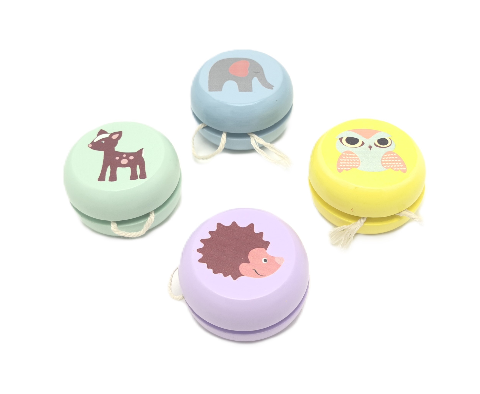 Jojo's gekleurd hout; Diameter 5,7 CM x D 3,5 cm