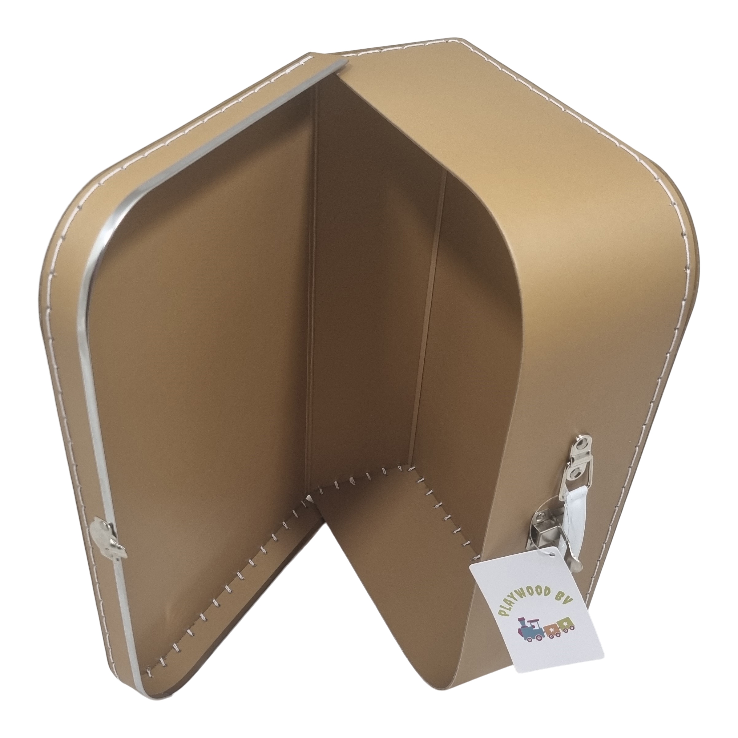 Koffer XL bruin met metalen rand